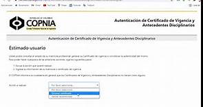 Cómo consultar y descargar el certificado de vigencia de nuestra matrícula profesional - COPNIA