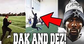 Dez Bryant has EPIC WORKOUT while Dak Prescott warms up! Contract to catch with the Dallas Cowboys?