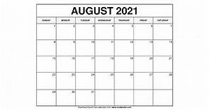 Printable August 2021 Calendar Templates with Holidays - VL Calendar