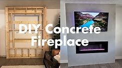 How to Build a DIY Electric Fireplace Insert with Concrete Finish