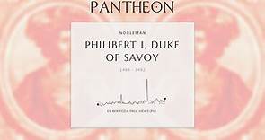 Philibert I, Duke of Savoy Biography - Duke of Savoy from 1472 to 1482