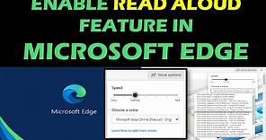 Enable Read Aloud Feature in Microsoft Edge