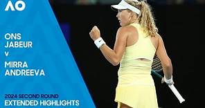 Ons Jabeur v Mirra Andreeva Extended Highlights | Australian Open 2024 Second Round