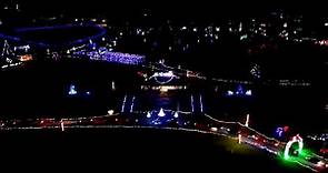 Drone Flight Over Frankfort, Indiana TPA Park Christmas Lights