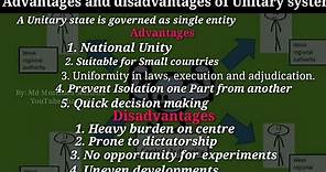 Advantages and disadvantages of Unitary form of government