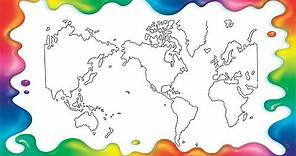 How to draw World Map step by step for kids