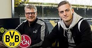 Jacob Bruun Larsen's first visit at the BVB Matchday Magazine | BVB - 1. FC Nürnberg | Matchday 5