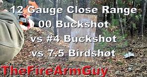 12 Gauge Shot Pattern & Penetration. 00 Buckshot vs #4 Buckshot vs 7.5 Birdshot - TheFireArmGuy