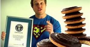 Guinness World Record for Most Jaffa Cakes (13) Eaten in One Minute | Furious Pete