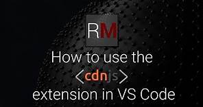 VS Code - How to use the CDNJS Extension