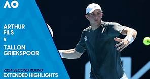 Arthur Fils v Tallon Griekspoor Extended Highlights | Australian Open 2024 Second Round
