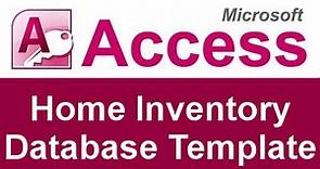 Microsoft Access Home Inventory Database Template
