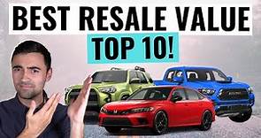 Top 10 Cars With THE BEST Resale Value That Save You Money!
