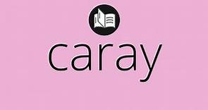 Que significa CARAY • caray SIGNIFICADO • caray DEFINICIÓN • Que es CARAY • Significado de CARAY