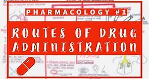Pharmacology #1 - Routes of Drug Administration and Bioavailability