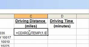 Driving Distance Calculator in Excel