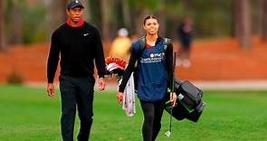 Tiger Woods' daughter Sam serves as his caddie for 1st time