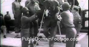 The U.S.S. Acadia Hospital Ship Brings War Wounded Home WWII newsreel archival footage