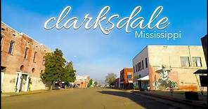 CLARKSDALE MISSISSIPPI DOWNTOWN DRIVE AND GHETTO TOUR - 4K