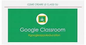 Uso di google classroom - primi passi