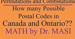 How Many Different Possible Postal Codes in Canada and Ontario?