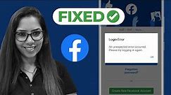 Facebook An Unexpected Error occurred Please Try Logging In Again | FB Login Error Solved 100%