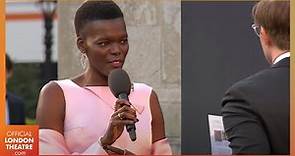 Sheila Atim interview on the Green Carpet | Olivier Awards 2022 with Mastercard