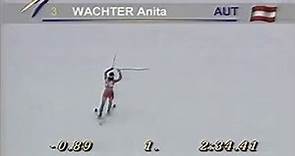 Anita Wachter wins giantslalom (Cortina 1995)