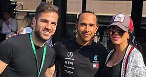 Cesc Fábregas y su mujer animaron a Hamilton en Mónaco