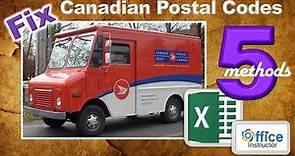 5 Methods for fixing Canadian Postal Codes in Excel