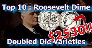 Top 10 Roosevelt Dime Doubled Die Varieties Errors List Dimes Worth Money