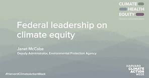 Federal leadership on climate equity