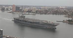 TIME LAPSE: USS Harry S. Truman travels down the Elizabeth River