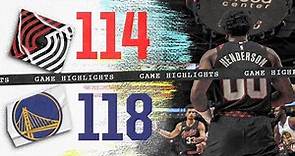 Portland Trail Blazers 114, Golden State Warriors 118 | Game Highlights | Dec. 17, 2023