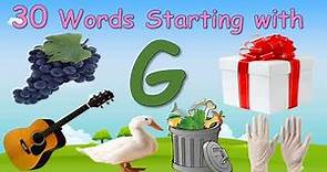 30 Words Starting with Letter G || Letter G words || Words that starts with G