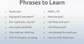 Speak Hmong 101 Lesson 1