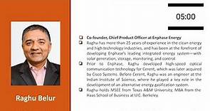 Raghu Belur -Co-founder, Chief Products Officer at Enphase Energy