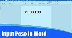How to Input Philippine Peso Symbol in Word