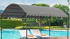 Livingandhome Dark Grey Waterproof Metal Arched Pergola with UV Protection and Shade for Outdoor Patio