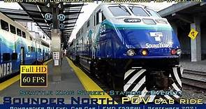 POV Commuter Rail Cab Ride | Sounder North 1706 | Seattle - Everett Northbound Trip in Real Time