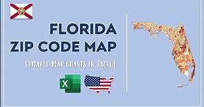 Florida Zip Code Map in Excel - Zip Codes List and Population Map