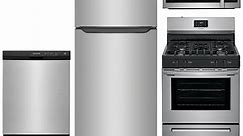 Frigidaire 4-Piece Stainless Steel Top-Freezer Refrigerator Kitchen Package with Gas Range Package - FRIGPACK9