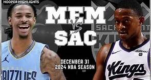 Memphis Grizzlies vs Sacramento Kings Full Game Highlights | Dec 31 | 2024 NBA Season