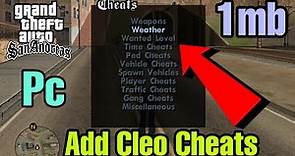 How to Add Cheat Menu in GTA San Andreas PC | gta sa cheat menu pc