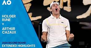 Holger Rune v Arthur Cazaux Extended Highlights | Australian Open 2024 Second Round