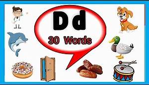 Letter D Words for kids/d words/ Words start with letter d/ letter d words/d for words