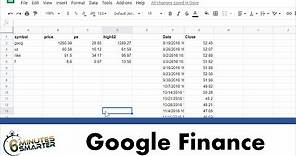 Use the Google Finance Function in Google Sheets