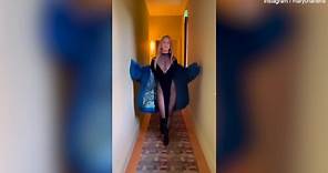Lady Mary Charteris flaunts her body in a barely-there black dress