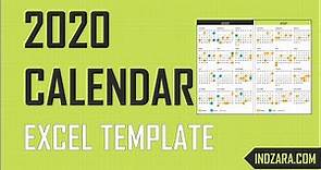 2020 Excel Calendar Template - Free Download - 20 Calendar Designs