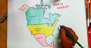 How to draw North America map easily step by step